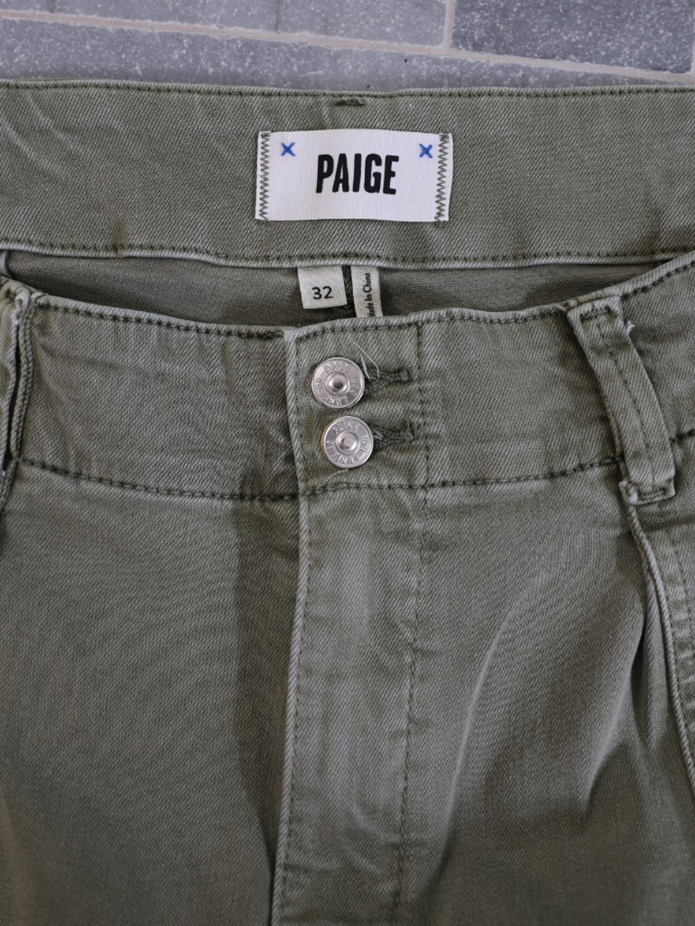 PAIGE Brooklyn High Waist Crop Wide Leg Pants (Green) - Picture 5 of 5